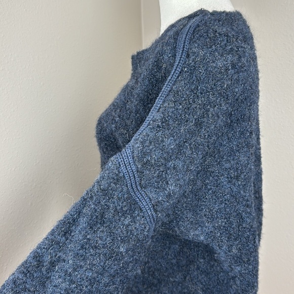 Poetry Alpaca Blend Heathered Navy Blue Bouclé Sweater, Size 6 - Picture 6 of 11